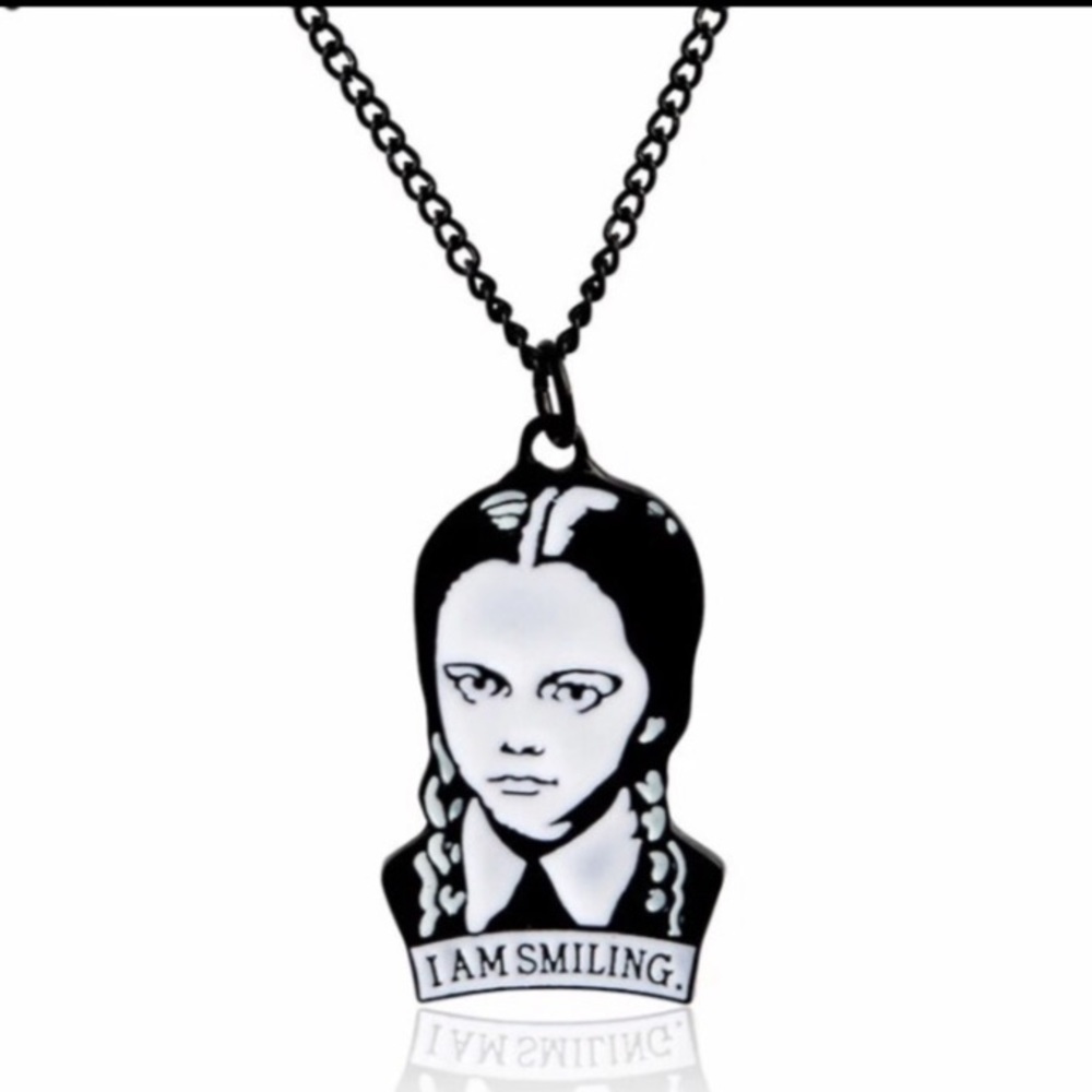 5/$30 LAST 1🖤Goth Wednesday I Am Smiling necklace new